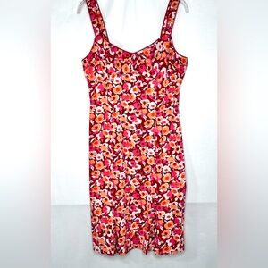 Loft Sweetheart‎ Floral Sundress Pleats Retro Rock A Billy Sz 12